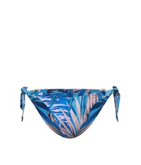 Купальник Twist Push-Up Bandeau Top Side-Sash Cheeky Bikini Bottom Blue Palms