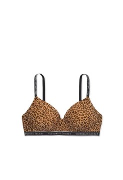 Бюстгальтер Cotton Logo Lightly Lined Wireless Bra Leopard