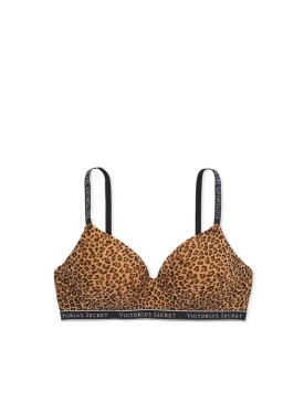 Бюстгальтер Cotton Logo Lightly Lined Wireless Bra Leopard