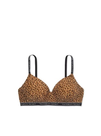 Бюстгальтер Cotton Logo Lightly Lined Wireless Bra Leopard