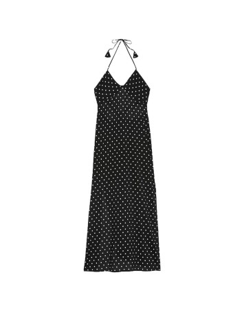 Платье Beachwear Halter Maxi Dress Black Dot