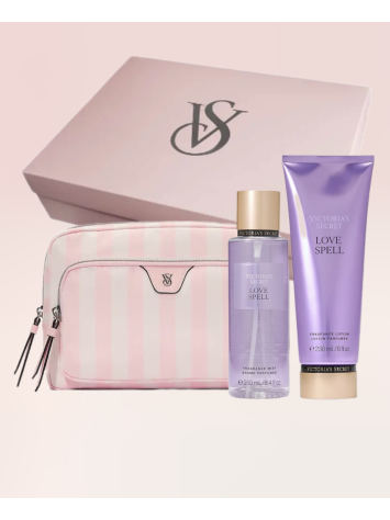 Подарочный набор Love Spell Travel Makeup Pouch Heritage Stripe Set