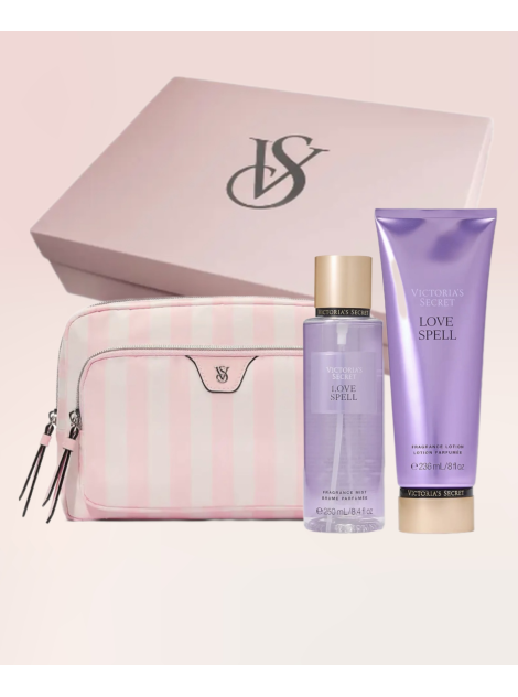 Подарунковий набір Love Spell Travel Makeup Pouch Heritage Stripe Set