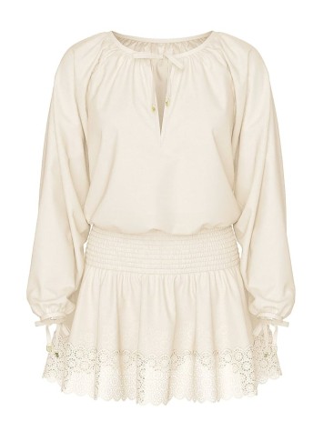 Платье Beachwear Linen Lace-Trim Dress Candlelight