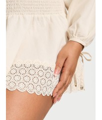 Сукня Beachwear Linen Lace-Trim Dress Candlelight
