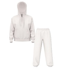 Спортивний костюм Vintage Fleece Popover Slit Hoodie Jogger Coconut White