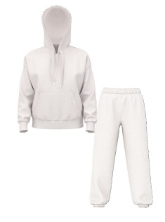 Спортивный костюм Vintage Fleece Popover Slit Hoodie Jogger Coconut White