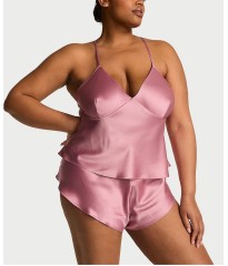 Піжама Satin Open-Back Cami & Shorts Set Dusk Mauve Pink