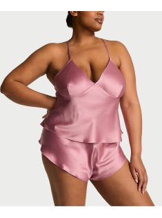 Піжама Satin Open-Back Cami & Shorts Set Dusk Mauve Pink