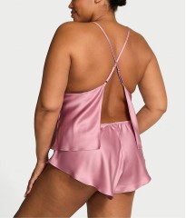 Піжама Satin Open-Back Cami & Shorts Set Dusk Mauve Pink