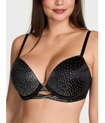 Комплект Sparkle Crystal Shine Cradle Push-Up Thong Set Black