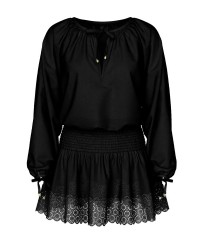 Сукня Beachwear Linen Lace-Trim Dress Black