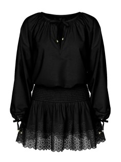 Сукня Beachwear Linen Lace-Trim Dress Black