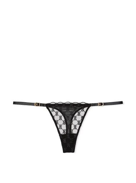 Набір трусики+панчохи  Logo Embroidery Thong Panty Black Set