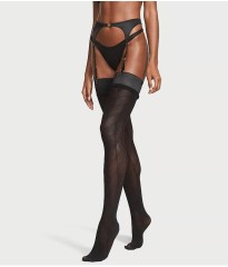 Набір трусики+панчохи  Logo Embroidery Thong Panty Black Set