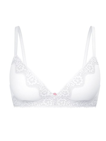 Бюстгальтер Cotton Shadow Stripe Lightly Lined Wireless Bra White