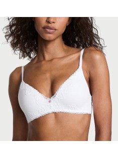 Бюстгальтер Cotton Shadow Stripe Lightly Lined Wireless Bra White