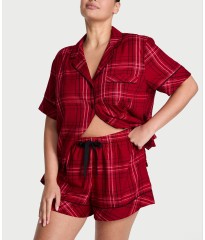 Піжама Flannel Short Pajama Set Rose Garden Plaid