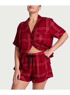 Піжама Flannel Short Pajama Set Rose Garden Plaid