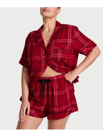 Пижама Flannel Short Pajama Set Rose Garden Plaid