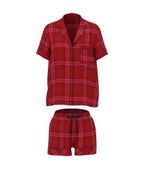 Піжама Flannel Short Pajama Set Rose Garden Plaid