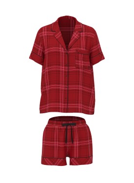 Піжама Flannel Short Pajama Set Rose Garden Plaid