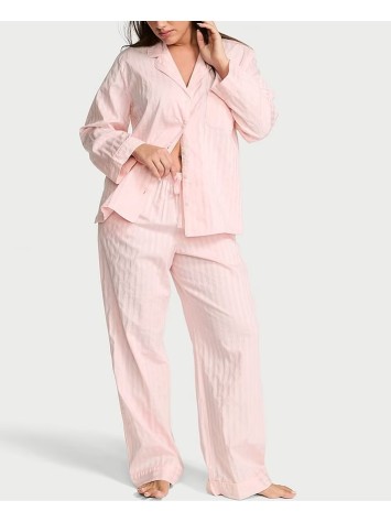 Пижама Shadow Stripe Heritage Cotton Long PJ Set Pretty Blossom Pink