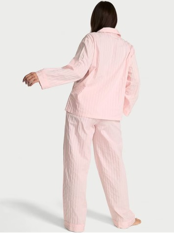 Пижама Shadow Stripe Heritage Cotton Long PJ Set Pretty Blossom Pink