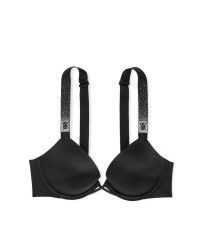Комплект Push Up Scattered Shine Strap Bra Thong Set Black