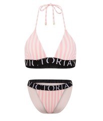 Купальник Exploded Logo Triangle Bikini Top Bottom Iconic Pink Stripes