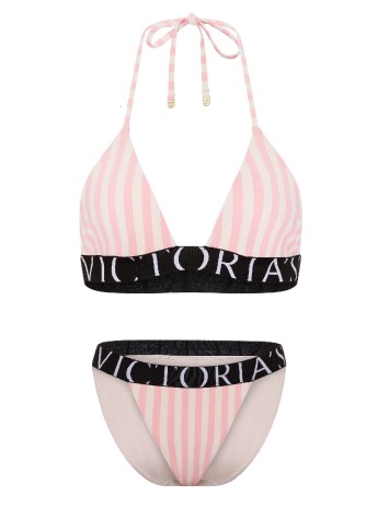 Купальник Exploded Logo Triangle Bikini Top Bottom Iconic Pink Stripes