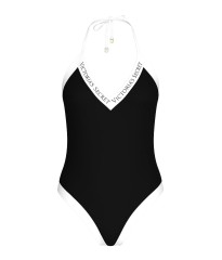 Суцільний купальник Iconic Logo Plunge One-Piece Swimsuit Black
