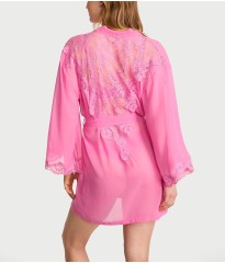 Шифоновий халат Chiffon & Lace Short Robe Rose Garden