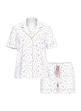 Піжама Modal Short Pyjamas Set White & Pink Ditsy Floral 