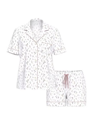 Пижама Modal Short Pyjamas Set White & Pink Ditsy Floral