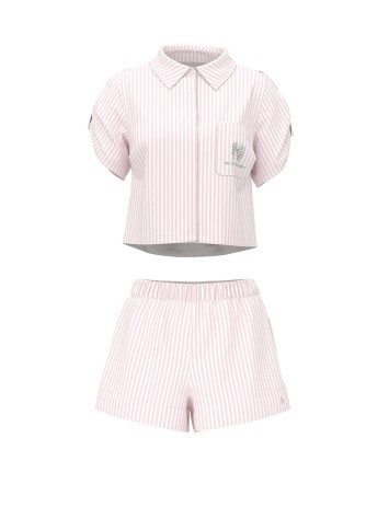 Пляжний костюм Beachwear Heritage Stripe Linen Boxy Short-Sleeve Top Shorts Iconic Stripe