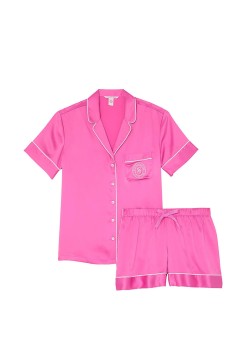 Піжама Signature Satin Logo Short Pajama Set Fucsia 