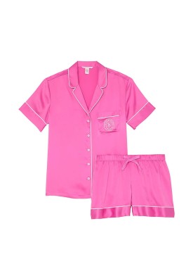 Пижама Signature Satin Logo Short Pajama Set Fucsia