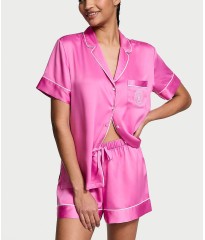 Піжама Signature Satin Logo Short Pajama Set Fucsia 