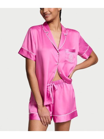 Піжама Signature Satin Logo Short Pajama Set Fucsia 