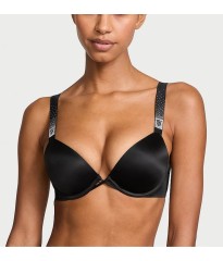 Комплект Push Up Scattered Shine Strap Bra Thong Set Black