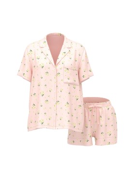 Піжама Signature Satin Short Pajama Set Sheer Blush Floral