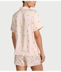 Піжама Signature Satin Short Pajama Set Sheer Blush Floral