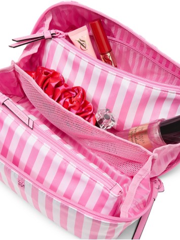 Косметичка 3-Piece Expandable Travel Makeup Bag Pink Stripe