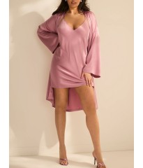 Халат Satin Midi Robe Mauve Pink