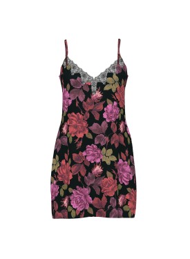 Пеньюар Satin Rose Lace-Trim Mini Slip Dress Floral