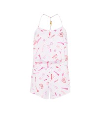 Піжама GRWPINK Satin Cami & Shorts Pajama Set White Makeup Print