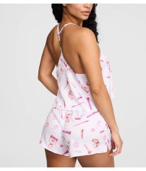 Піжама GRWPINK Satin Cami & Shorts Pajama Set White Makeup Print