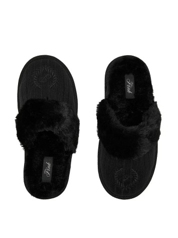 Домашние тапочки Cable Knit Slippers Black PINK