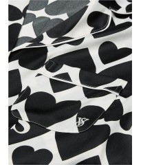 Піжама Satin Short Pyjama Set Coconut White & Black Hearts